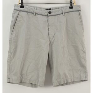 Hugo Boss Clyde Stretch Mens 32 x 10" Light Gray Soft Twill Cotton Chino Shorts